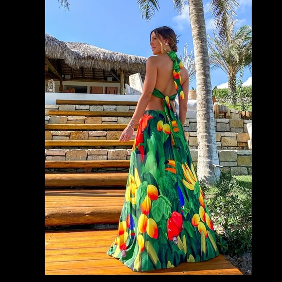 ‼️Final price list will remove down afternoon bikini Cover Up halter Dress - Picture 3 of 16